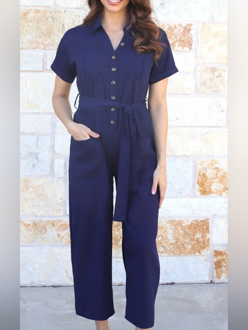 Dainty Hooligan By Charlotte Avery Ribbed Cozy Button-Up Jumpsuit- In Teal